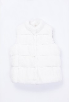 MINK DOWN GILET WITH LACE