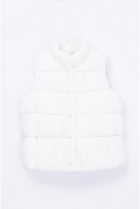 MINK DOWN GILET WITH LACE