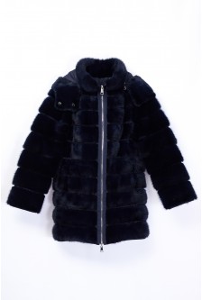 REVERSIBLE MINK DOWN HOODED JACKET