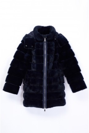 REVERSIBLE MINK DOWN HOODED JACKET