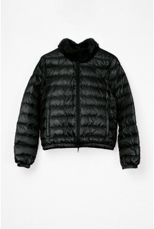 BASIC DOWN JACKET WITH MINK COLLAR