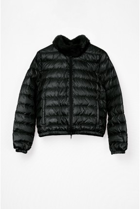 BASIC DOWN JACKET WITH MINK COLLAR