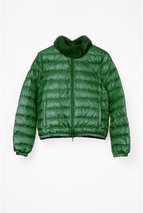 BASIC DOWN JACKET WITH MINK COLLAR