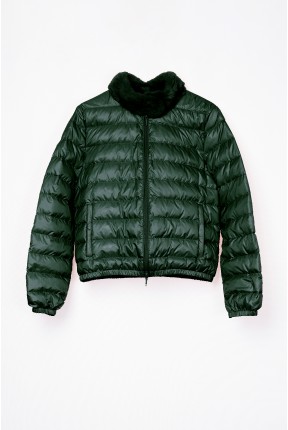 BASIC DOWN JACKET WITH MINK COLLAR