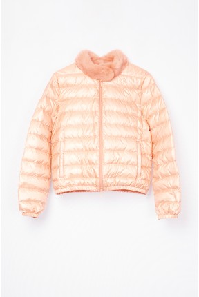 BASIC DOWN JACKET WITH MINK COLLAR