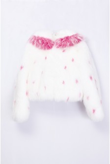 CROPPED FOX JACKET WITH TRIMMED HOOD