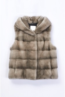 MINK VEST WITH HOOD