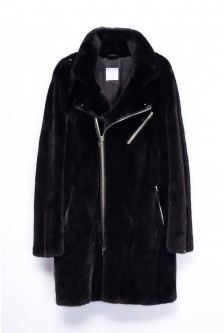 MINK LONG BIKER COAT