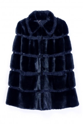 LACE TRIMMED MINK CAPE WITH COLLAR