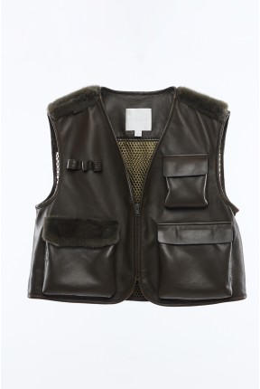 LEATHER UTILITY VEST