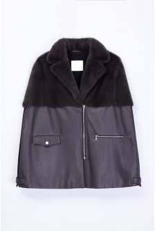 MINK BIKER CAPE