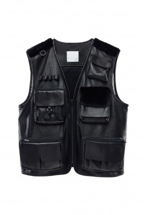 LEATHER UTILITY VEST
