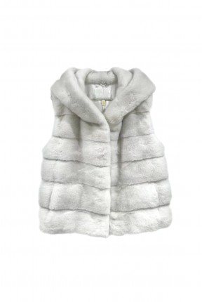 MINK VEST WITH HOOD