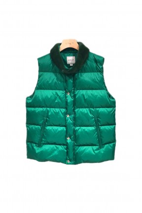 UNISEX BASIC DOWN VEST WITH MINK COLLAR