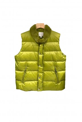 UNISEX BASIC DOWN VEST WITH MINK COLLAR