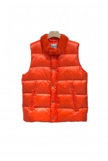 UNISEX BASIC DOWN VEST WITH MINK COLLAR
