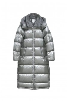 DOWN LONG JACKET WITH DETACHABLE MINK HOOD