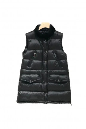 MID-LENGTH DOWN VEST WITH MINK COLLAR