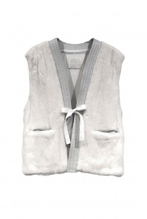 TIE FRONT MINK VEST