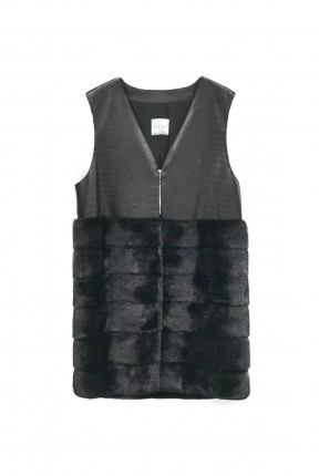 LEATHER MINK VEST