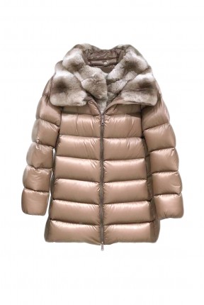 DETACHABLE CHINCHILLA FRONT DOWN JACKET