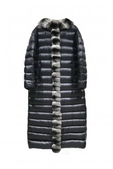 CHINCHILLA TRIMMING DOWN LONG JACKET