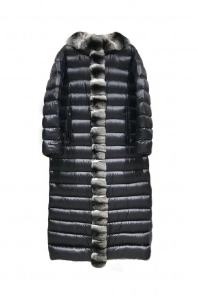 CHINCHILLA TRIMMING DOWN LONG JACKET