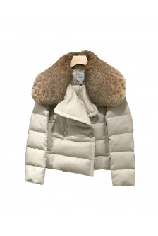 LYNX COLLAR CASHMERE DOWN JACKET