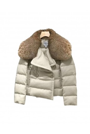 LYNX COLLAR CASHMERE DOWN JACKET